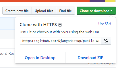 fork for Django Meetup github repo