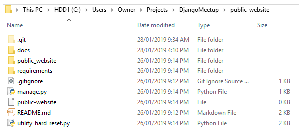 fork for Django Meetup github repo